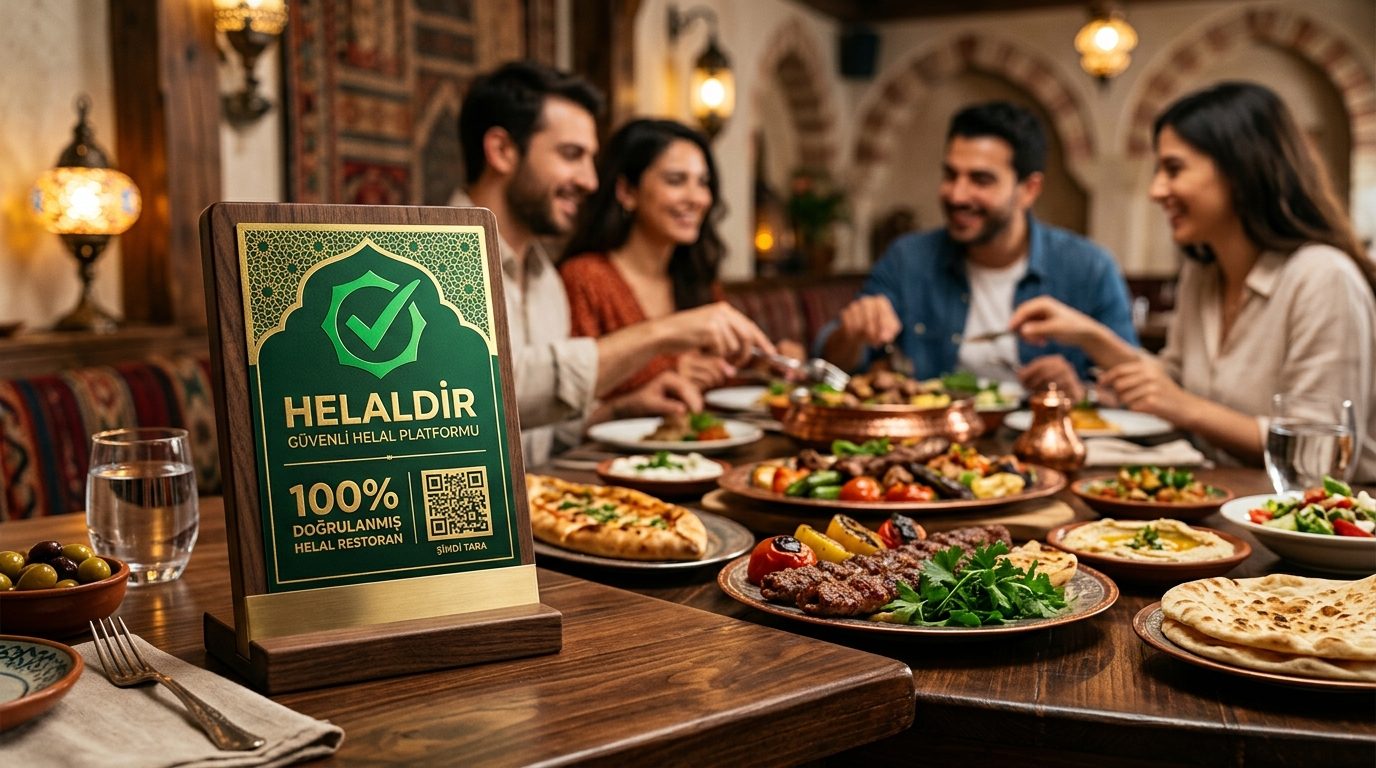 Dükkan Giriş Camı Helaldir QR Etiketi